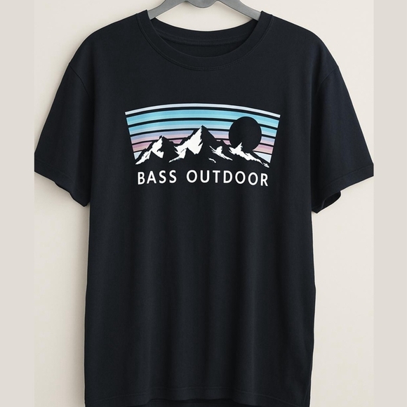 Bass Tops - Bass Outdoor Black T Shirt (T23)